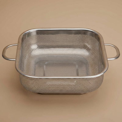 مصفى استيل السيف غاليري، مربع، بقاعدة، بيد، 21.8 سم - فضي product image 1