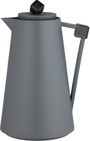 Everest Diamond Thermos, Plastic, 1 Liter, Glass Inner Container, Push Button - Dark Gray/Black product image 2