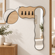 مرآة مدخل منزل زجاج، 80×120×30 سم، لوح تعليق خشبي، خطافات تعليق معدنية - بيج product image 3