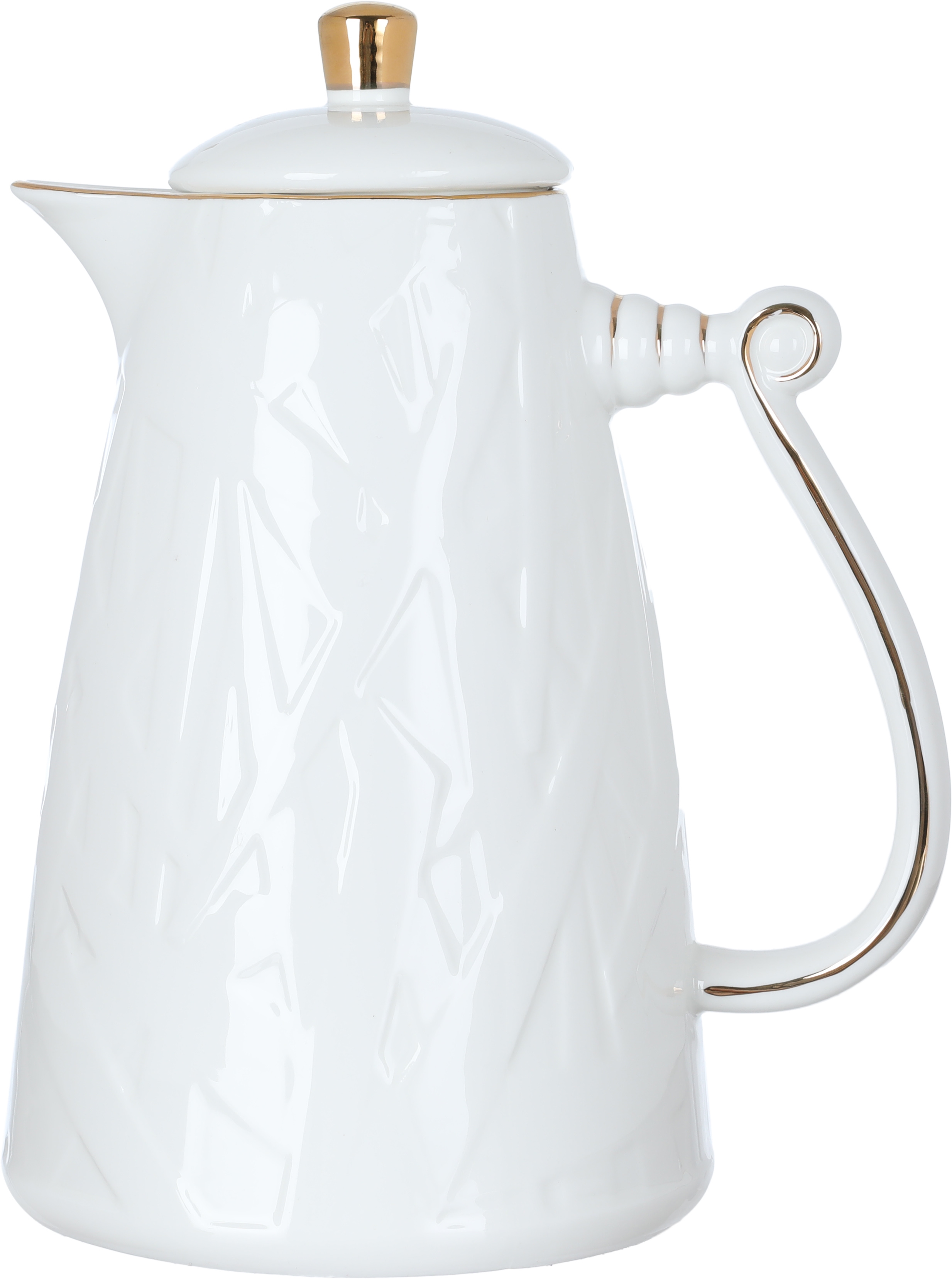 Al Saif Gallery porcelain thermos, 1.5 liters, engraved with gold-white script product image