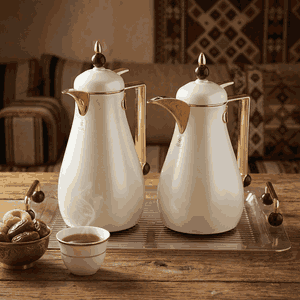 طقم ترامس كريستال السيف غاليري، 1/0.7 لتر، طوفرية، حافظة داخلية زجاج حراري، هيكل خارجي استيل - لؤلؤي product image 2