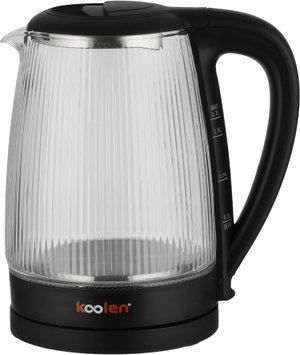 غلاية كهربائية كولن، 2200 واط، 1.7 لتر، زجاج مزخرف ، 800102062 - اسود شفاف product image