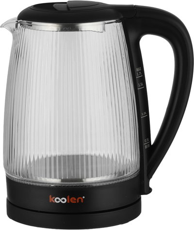 غلاية كهربائية كولن، 2200 واط، 1.7 لتر، زجاج مزخرف ، 800102062 - اسود شفاف product image 1