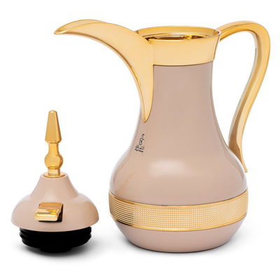 طقم ترامس آصال السيف غاليري، 1 / 0.7 لتر، 2 قطعة، حافظة داخلية زجاج حراري، هيكل خارجي ستاينلس استيل - بيج ذهبي product image 5