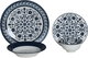 طقم تقديم سفرة بورسلان السيف غاليري، 16 قطعة، زخارف فنية - أبيض أزرق product image 1