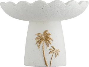 ستاند تقديم جبس السيف غاليري، 19.5x19.5x14 سم، دائري، قاعدة، نخلة ذهبي - أبيض product image 2