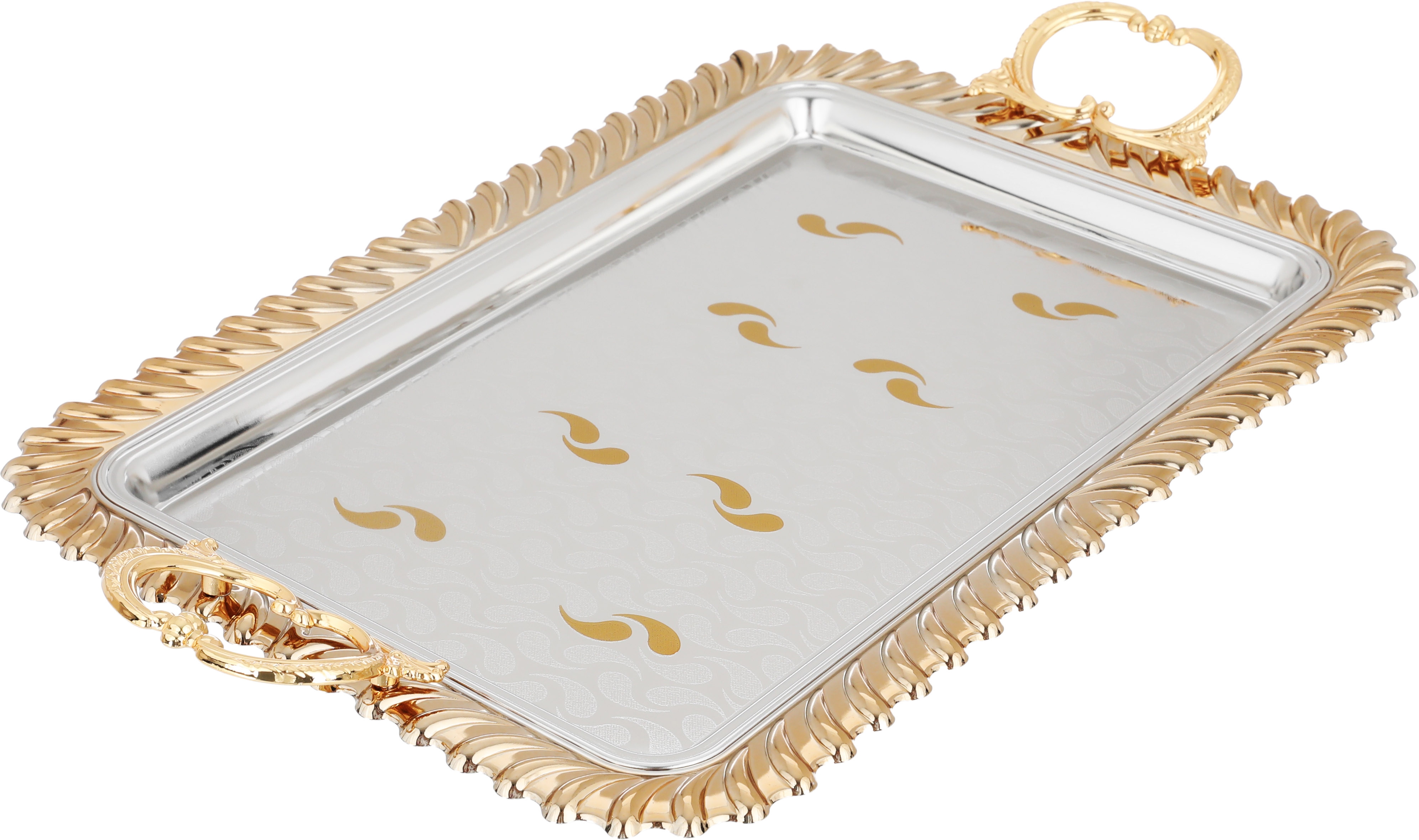 طقم طوفريات غزل استيل السيف بلص، 3 قطع، مستطيل - فضي ذهبي product image 2