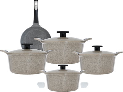 Nooflam Extrema Steel Cookware Set, 9 Pieces - Beige product image 2