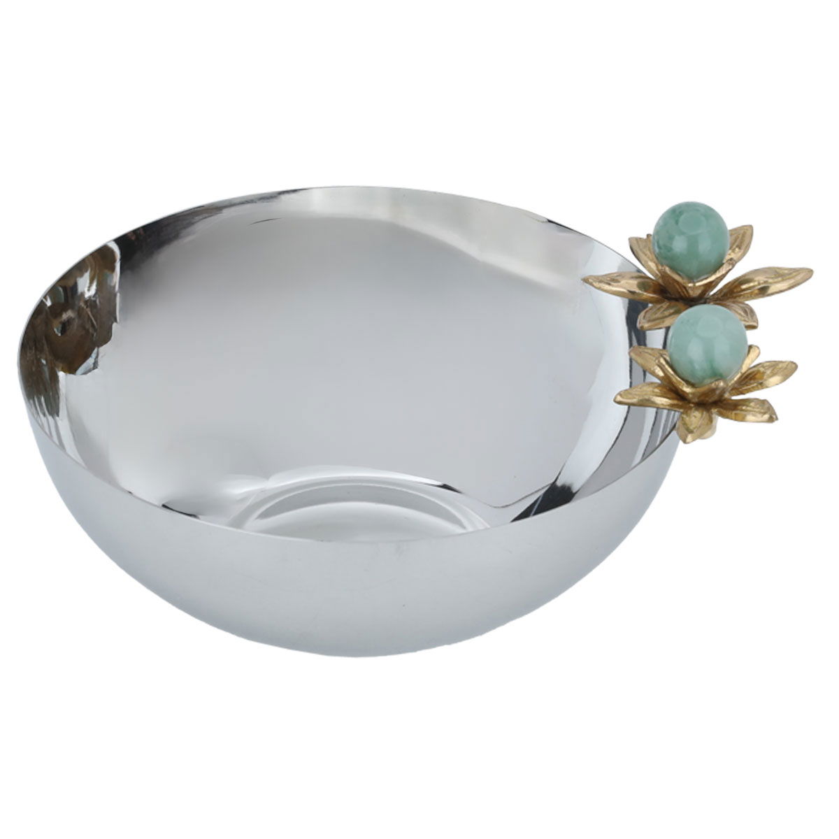 Al Saif Gallery Steel Serving Bowl, 18 x 18 x 7 cm, round, rose rim - silver product image 2