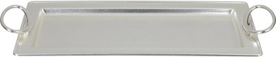 Al Saif Gallery Steel Serving Tray, 40x18.5x2 cm - Silver product image 2