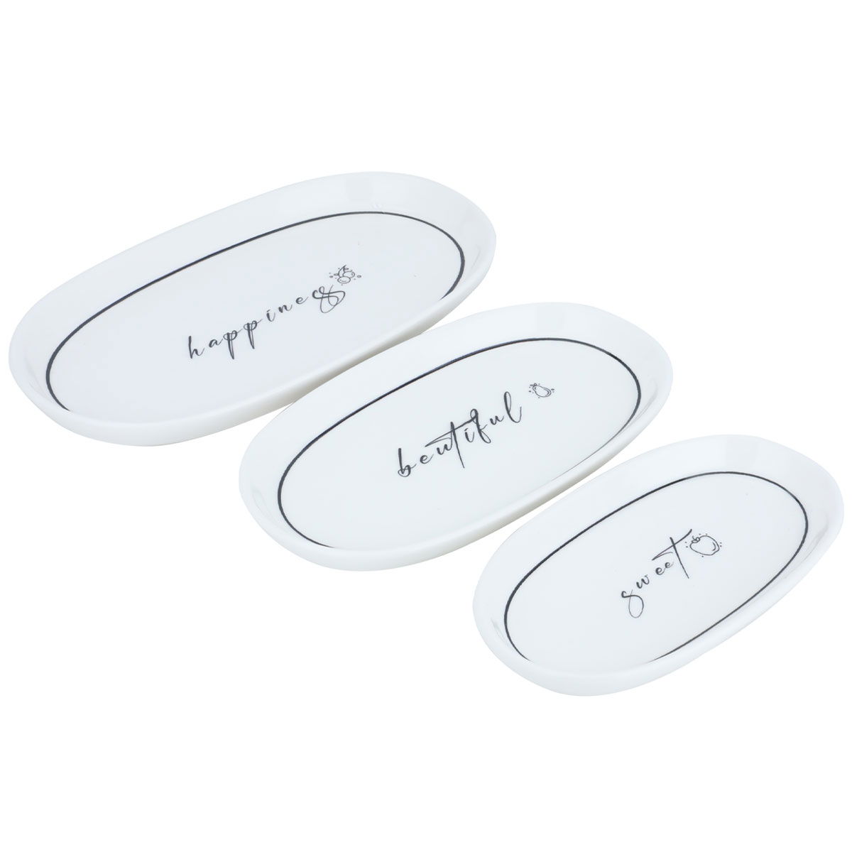 Al Saif Gallery porcelain serving plate set, 3 pieces, oval - white product image 2