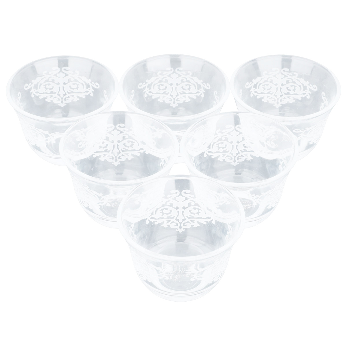 طقم فناجين قهوة عربي زجاج السيف غاليري، 6 قطع - شفاف product image