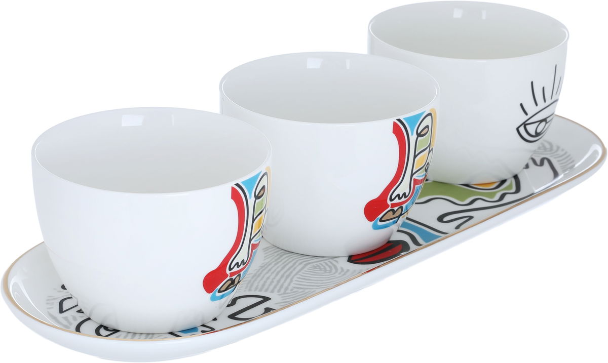 طقم زبادي بورسلان السيف غاليري، 4 قطع، طوفرية - ملون product image 2