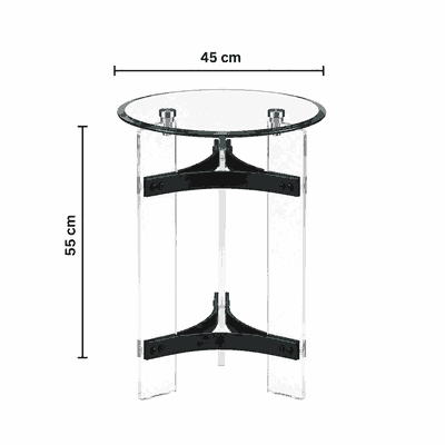 طقم طاولات زجاج و ستيل و اكرليك، 5 قطع - شفاف اسود product image 4