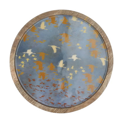 Al Saif Gallery Wooden Serving Plate, Round - Dark Brown product image 3