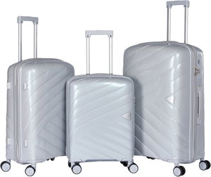 Limra LMA-1920 Polypropylene Luggage Set, 3 Sizes, 4 Wheels - Silver product image