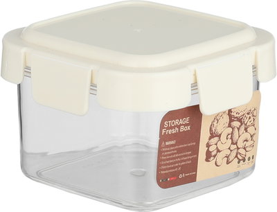 Al Saif Gallery Plastic Container Set, 4 Pieces, Lid, 6X6X4.5Cm - Clear Cream product image 3