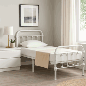 Iron bed, 35×90×190 cm - White product image