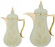 Al Saif Gallery thermos set, two pieces, 1 liter, glass inner container, plastic outer shell - light green product image 1