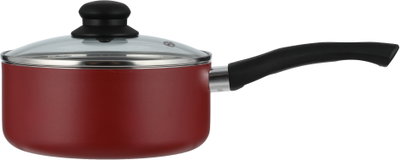 Mr.Cook Teflon Casserole, 20 cm, Black Handle, Glass Lid - Red product image 3