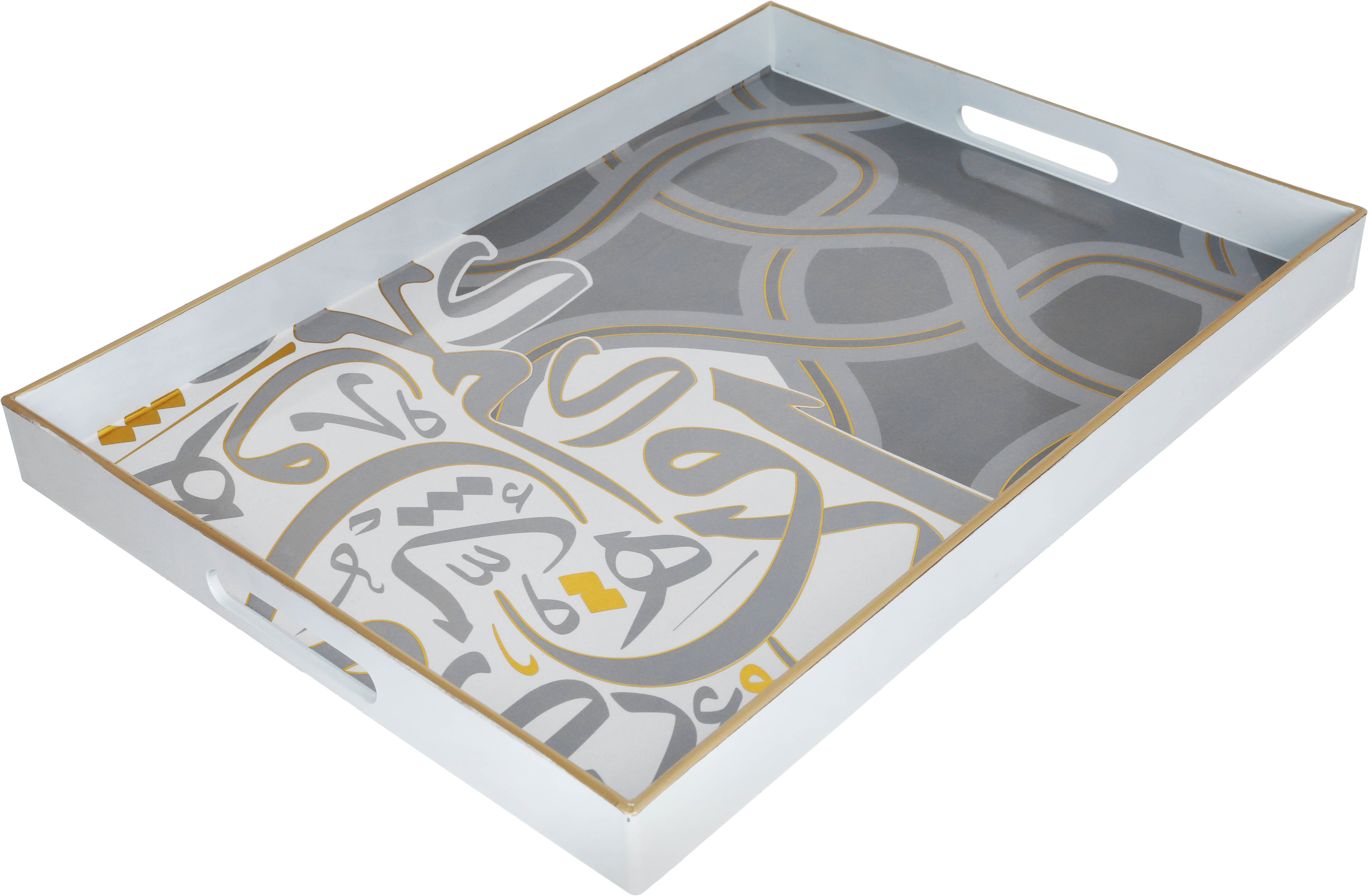 Al Saif Gallery Plastic Serving tray, 48x35x4 cm - White product image 2