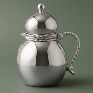 Al Saif Gallery Stainless Steel Dallah Thermos, 0.5 Liter, Silver Handle, Self-Service, Push-Button - Silver product image