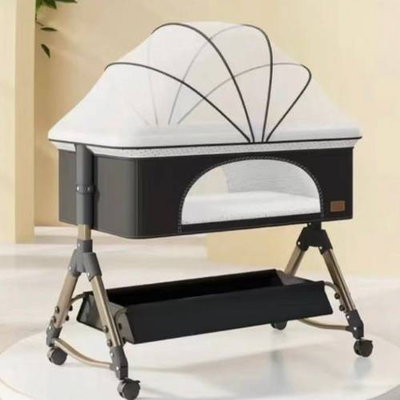 Iron baby cot, 80x50 cm - Black product image 3