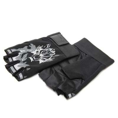 Kangaroo 114144f445 sports gloves, 10 x 5 x 1 cm, one size S/M/L, wolf pattern - grey black product image 2