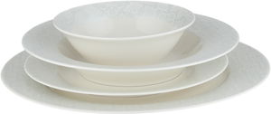Al Saif Gallery Porcelain Dinnerware Set, 24 Pieces, Round - White Gray product image