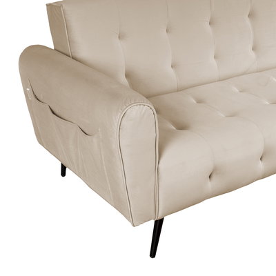 كنبة سرير مونتيلا خشب سويدي باك كومفورت، 190x70x90 سم، قماش مخمل - بيج فاتح product image 4