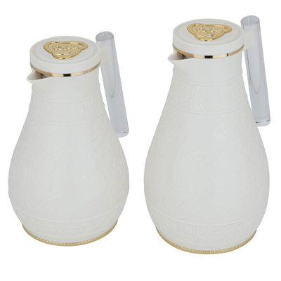 طقم ترامس كرم السيف غاليري، 1 / 0.65 لتر، نقش إسلامي، حافظة داخلية زجاج حراري - ابيض product image 3