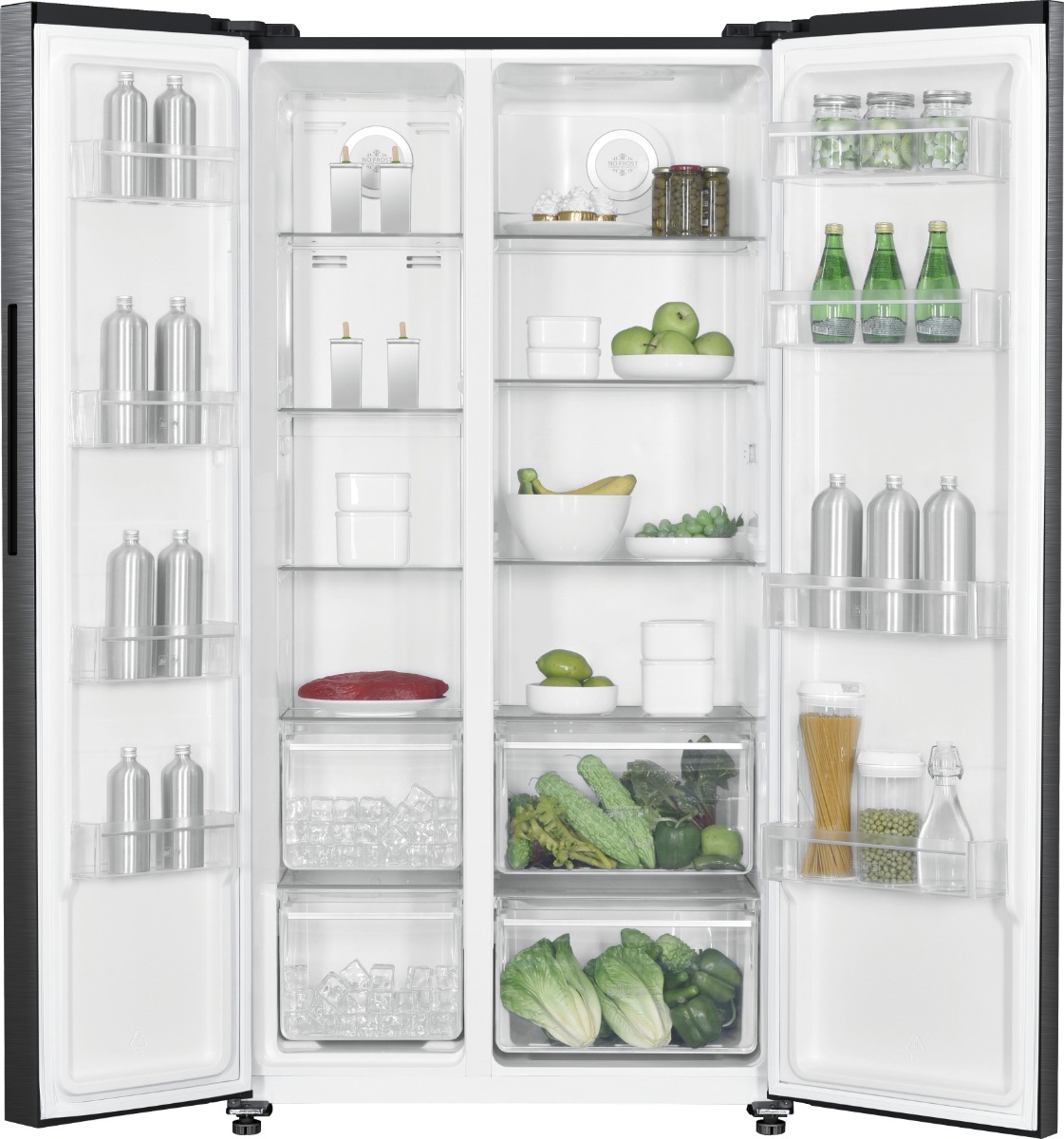 Edison No Frost Refrigerator, 521 litres, 18.4 feet, 2 doors, inverter - Black product image 2