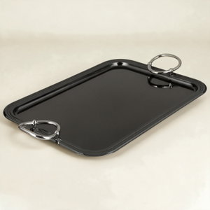 Al-Jahuri Steel Serving Tray, 43x31 cm - Glossy Black product image