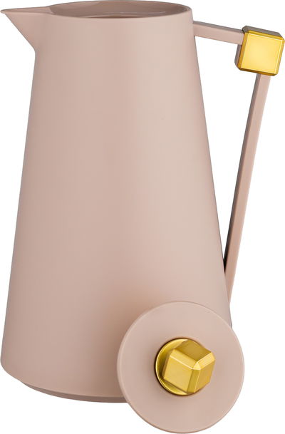 ترمس الماسة بلاستيك افريست، 1 لتر، حافظة داخلية زجاج، ضغاط - وردي ذهبي product image 4