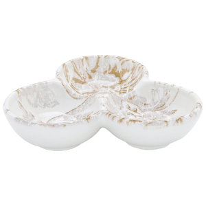 Al Saif Gallery porcelain serving plate, round, divided, floral pattern, 3 squares - white product image