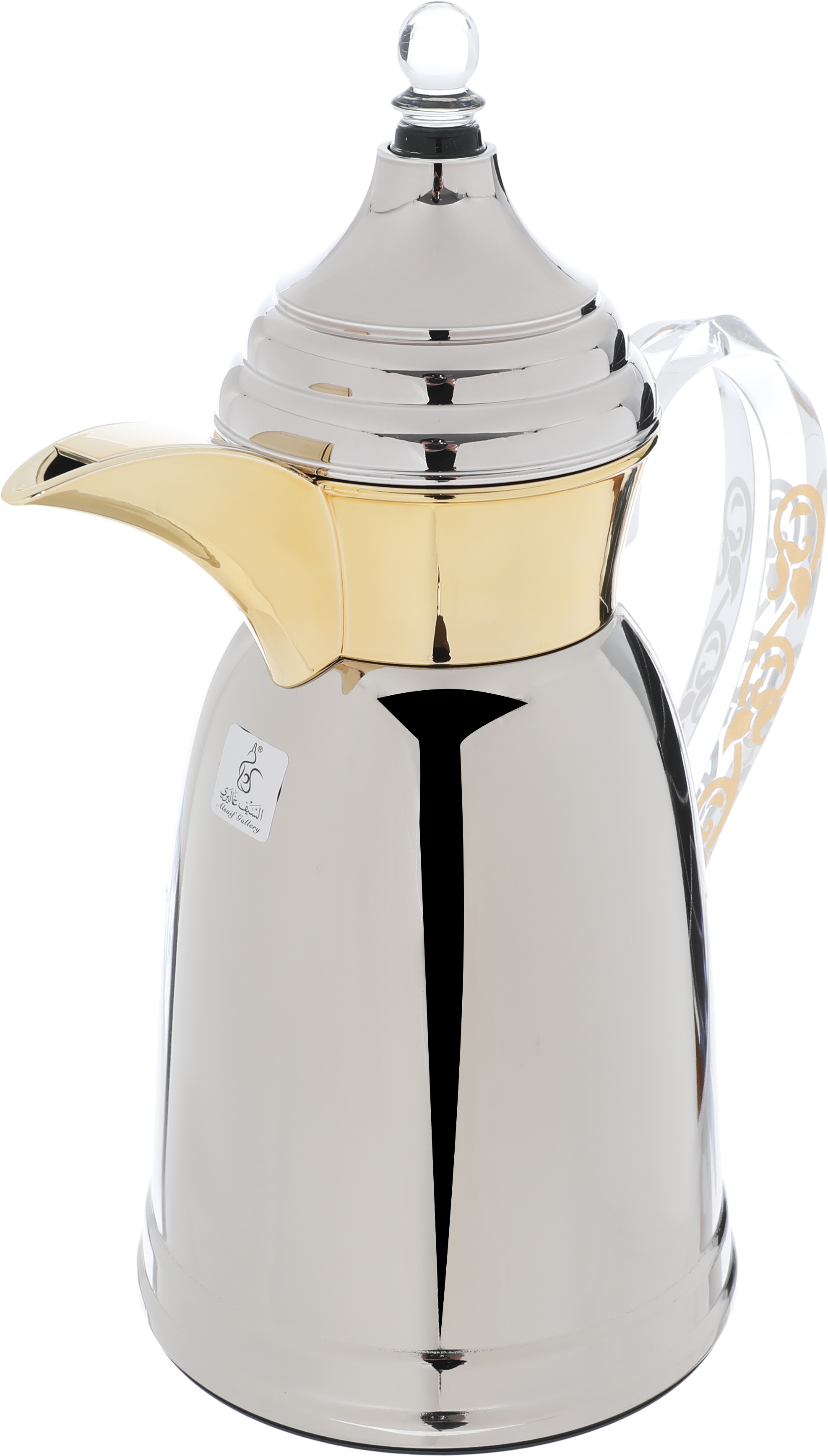 Al Saif Gallery Qamar thermos set, 1 liter, thermal glass inner container, steel outer shell - silver product image 4