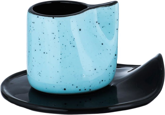 Al Saif Gallery porcelain coffee cups set, 12 pieces - black white product image 2