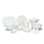 طقم سفرة بورسلان السيف غاليري، 66 قطعة - أبيض product image 1
