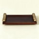 Alsaif Gallery Wooden Serving Tray with Gold Handles, 36 x 16 x 5 cm, Rectangular - Wood product image 1