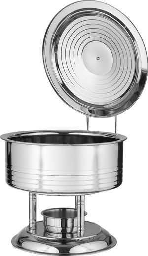 Al Saif Gallery Ampere Stainless Steel Buffet Warmer, 4 Liters, Round, Base, Hanger, Candle Holder - Silver product image 2