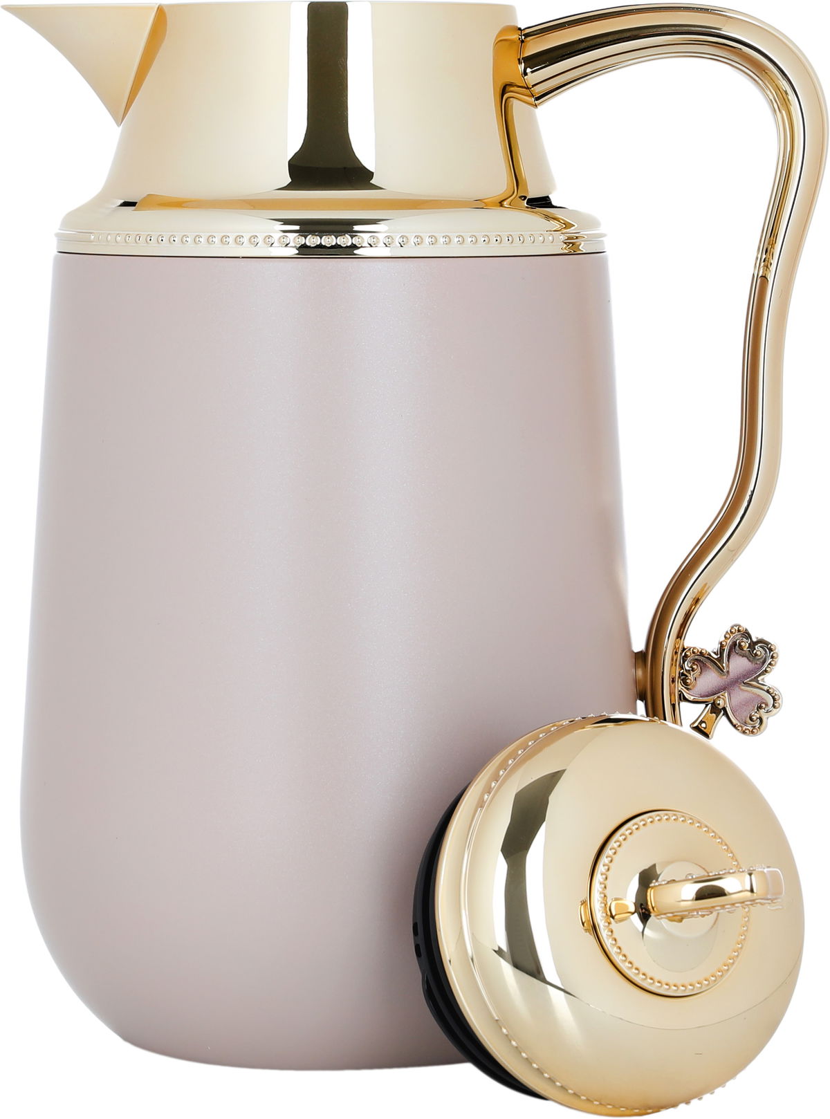 Al Saif Gallery Fatima thermos set, 1/0.7 litre, gilded, two pieces, thermal glass inner case, steel outer shell - brown product image 9