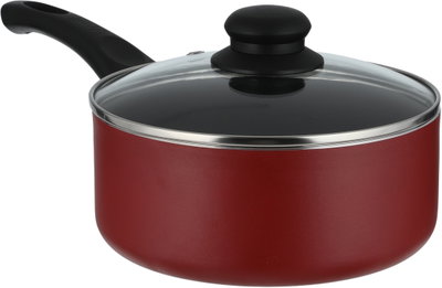 Mr.Cook Teflon Casserole, 20 cm, Black Handle, Glass Lid - Red product image 6