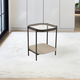 طاولة جانبية مودرن زجاج و خشب MDF، 55×45 42 سم - خشبي product image 1