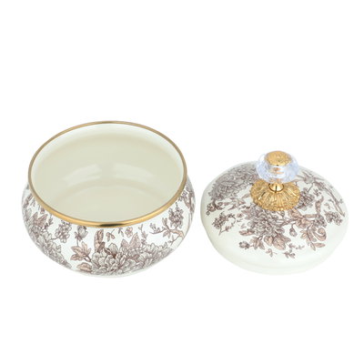 Al Saif Gallery Porcelain Dessert Bowl, 13 X 13 X 8 Cm - Golden White product image 2