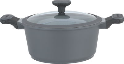 طقم قدور جرانيت وألمنيوم بغطاء زجاج روبوست، 9 قطع - رمادي غامق product image 2