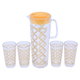 Geek withAl Saif Gallery acrylic cups, 1.5 liters / 400 ml, gold embossed, 5 pieces - clear product image 2