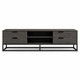 طاولة تلفزيون، 50×140×40 سم، خشب MDF، إطار معدن، أدراج - رمادي خشبي غامق product image 3