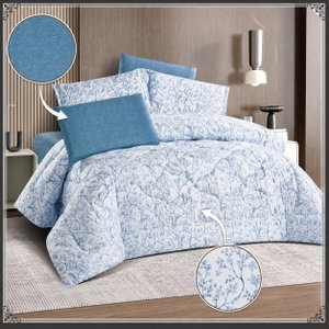 طقم لحاف قماش، 230x250 سم، نفرين، 6 قطع - ازرق سماوي product image