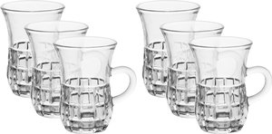 طقم بيالات شاي زجاج ماكس السيف غاليري، بيد، 6 قطعة - شفاف product image