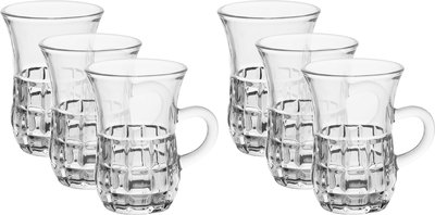 طقم بيالات شاي زجاج ماكس السيف غاليري، بيد، 6 قطعة - شفاف product image 1